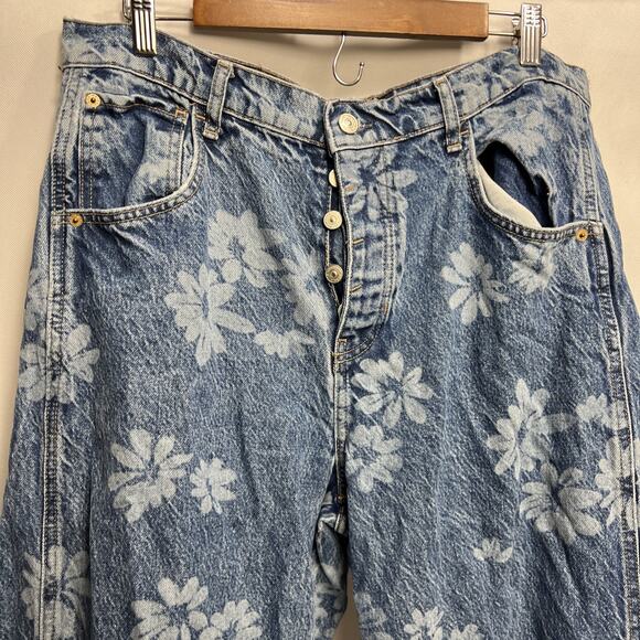 We the Free Free People Good Luck Barrell Jeans Daisy Button Fly Size 31 - Picture 3 of 11